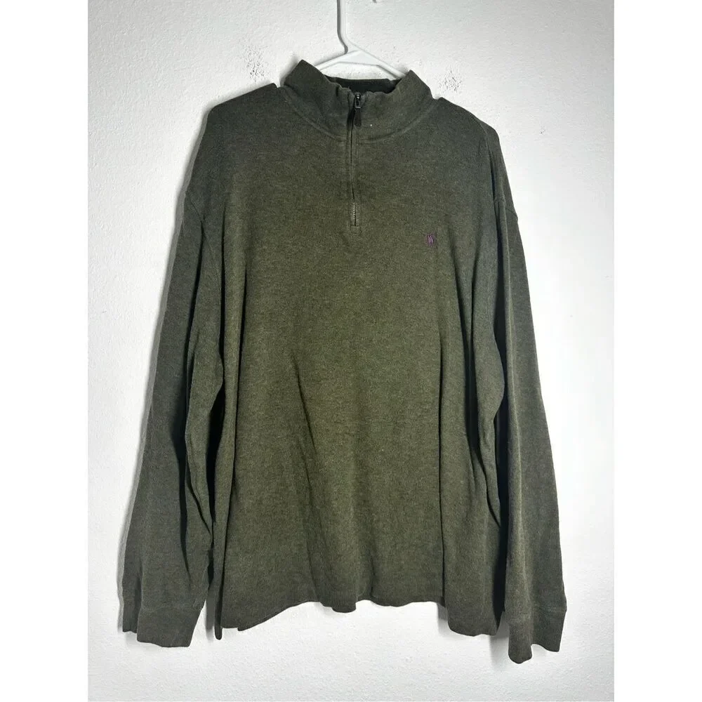 Polo Ralph Lauren Estate Rib Men’s Cotton 1/4 Zip  Sweater Sz XL Green